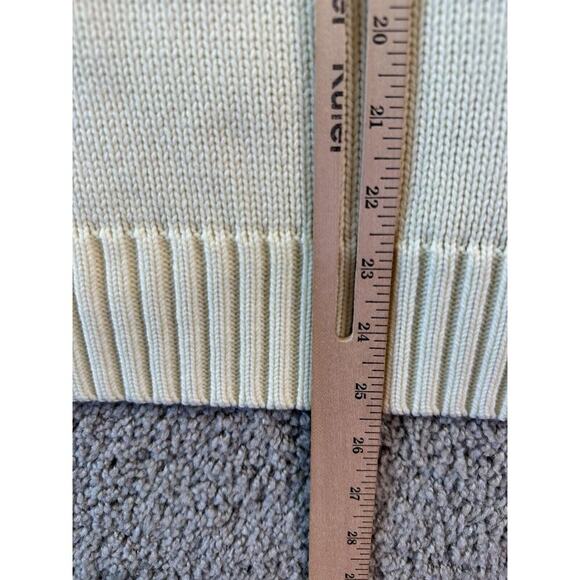 VINTAGE Catalina Hoodie Mens Medium Ivovy Beige Hooded Full Zip Knit FLAW - Picture 9 of 12